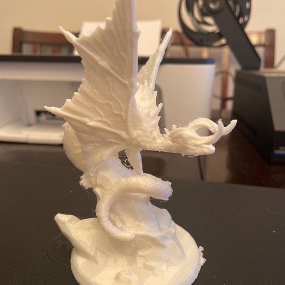 3D printed white nylon silk dragon.I have several sizes. Ask for pricing. - Picture 3 of 3